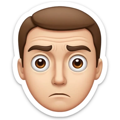 Confused face with furrowed brow and raised eyebrow sticker