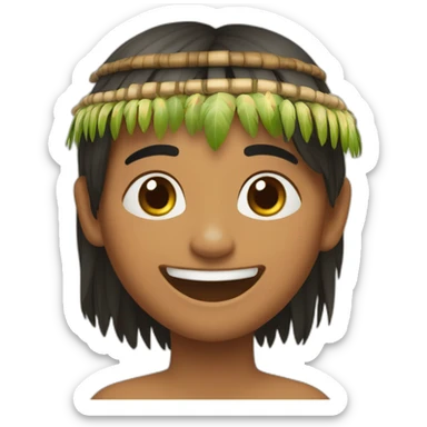 indigena de la amazonia ecuatoruiana sonriendo sticker