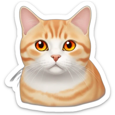 A chabby british shorthair cat in red with orange eyes sticker