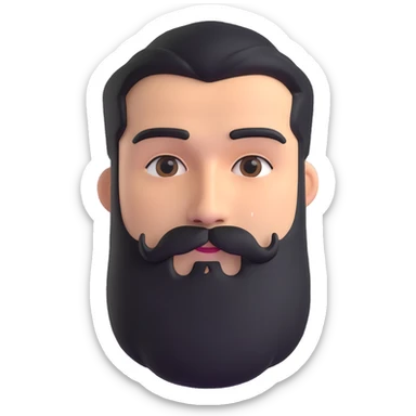 man with thick beard and pronounced bushy eyebrows sticker