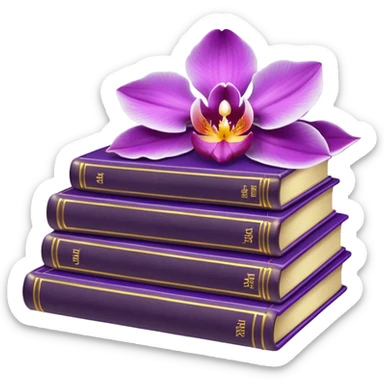 Dark academia 3 books with orchid sticker