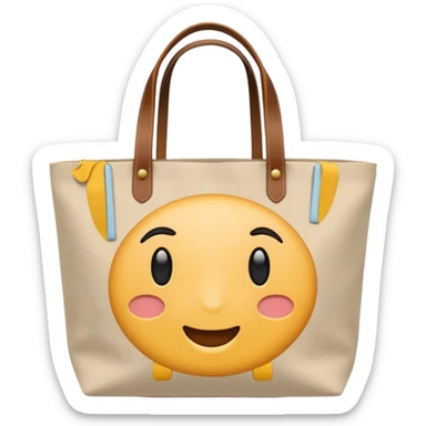 generate an ios genmoji of tote bag beige, plain sticker