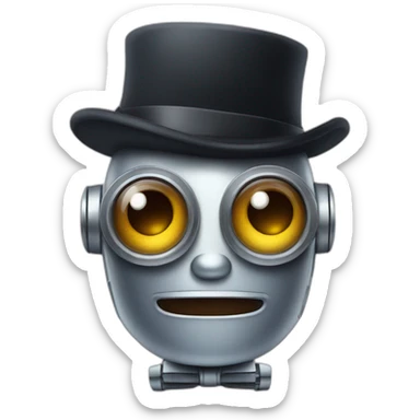 robot wearing a  bowler hat sticker