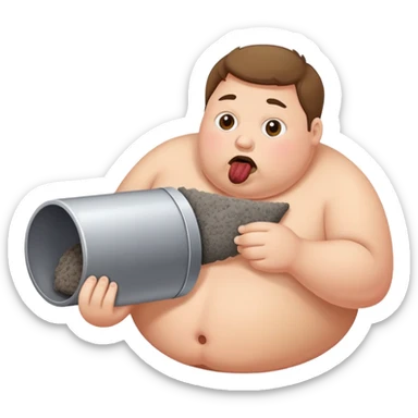 Fat person eating dryer lint sticker