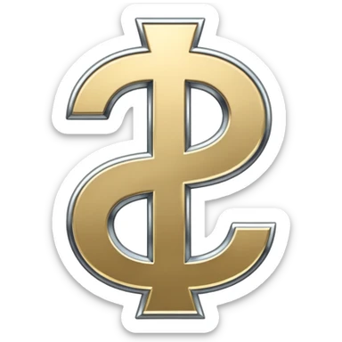 $ dollar metal symbol sticker