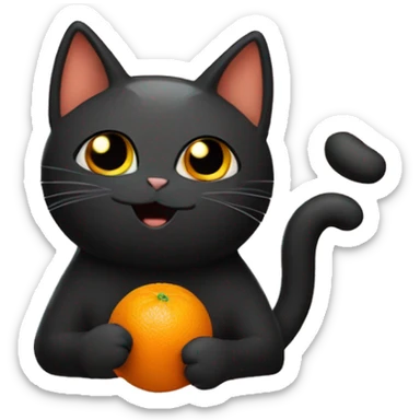 Black Cat and Orange Cat sing sticker