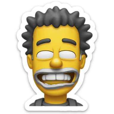 Bart Simpson rigolant sticker