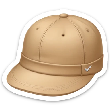 A beige Kangol flat cap from side view, isolated object, iOS emoji style, no human, light tan color sticker