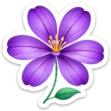REALISTIC PURPLE LONG STEAM FLOWER sticker