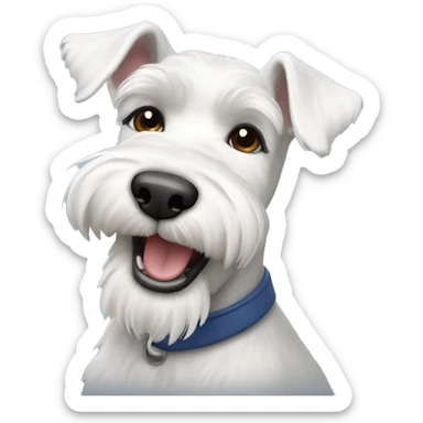 white miniature schnauzer smiling sticker
