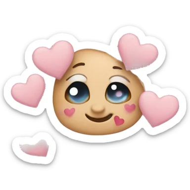 aww face with hearts sticker