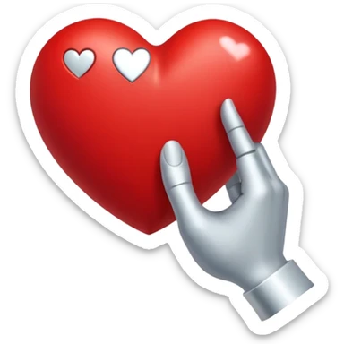 Un esqueleto que con la mano izquierda apunta a un corazón con un tridente sticker