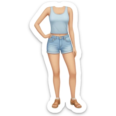 vintage light wash women's denim shorts sticker