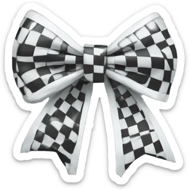 white checkered bow sticker