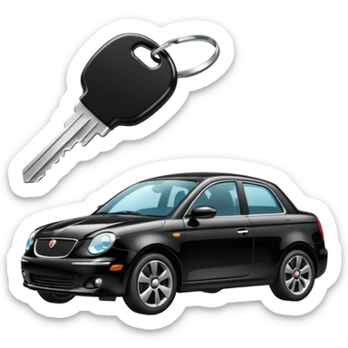 car keys and a car sticker