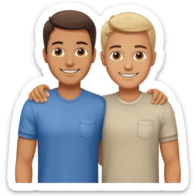 dos amigos hombres que comparten arquiler sticker