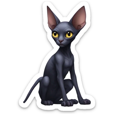 Dark Anthro Cool Bat-Sphynx Full Body sticker