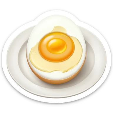 2 Boil egg cut in a plate sticker