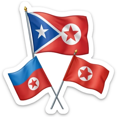 About a emoji flag combination with Puerto Rico + North Korea emoji flag combination sticker