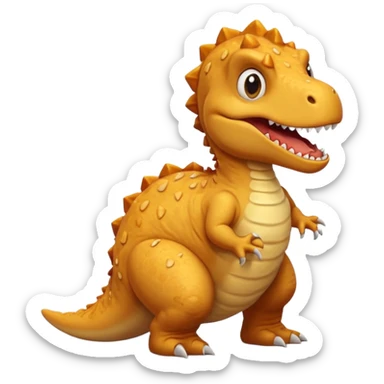 Cute Trex scared of dino chicken nugget sticker