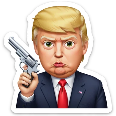 Trump eating a pistol sticker