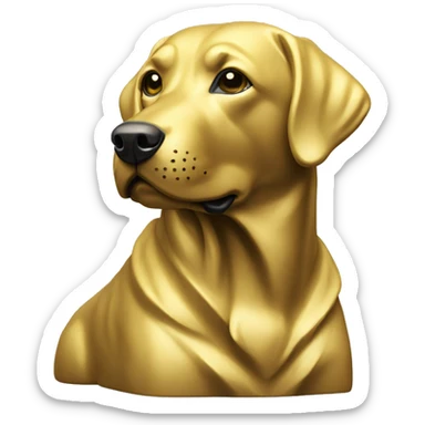 Labrador statue made  of gold  sticker