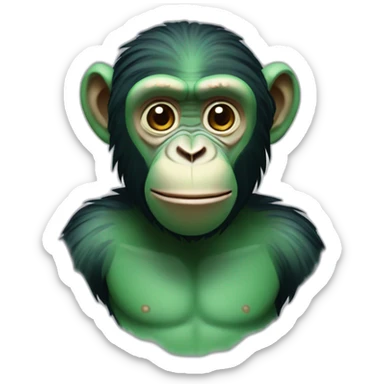 green chimpanzee sticker