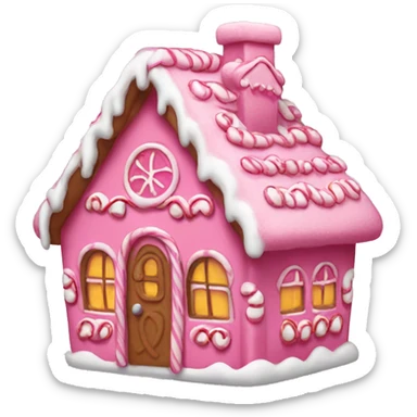 A pink gingerbread house sticker