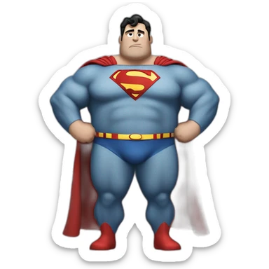 full body overweight superman sticker