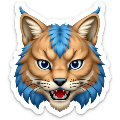 Tête de lynx : très très très féroce et très méchant et tout bleu sticker