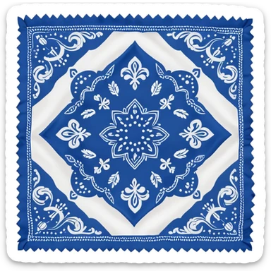 unfolded blue bandana sticker