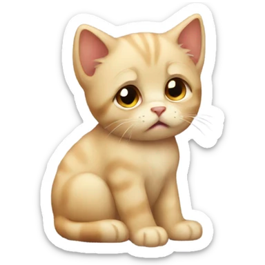 Sad kitten sticker