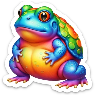 fat round rainbow toad walking sticker