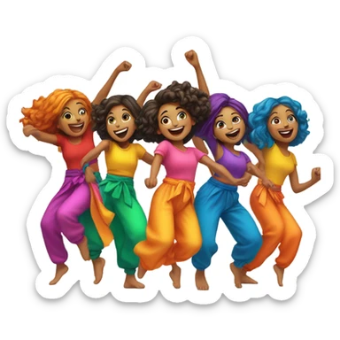 Girls dancing sticker