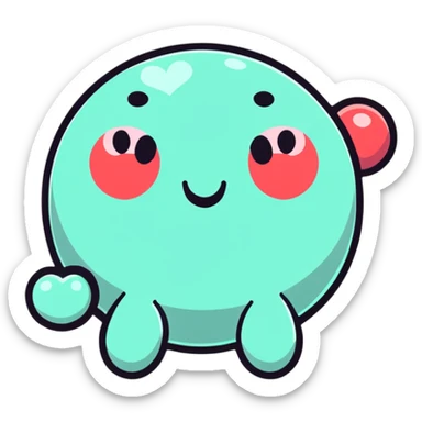 face bubbling with hearts sticker