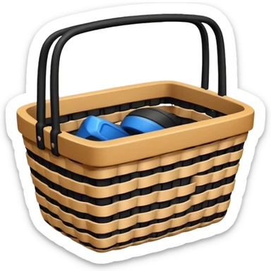 Basket with rubber sticker