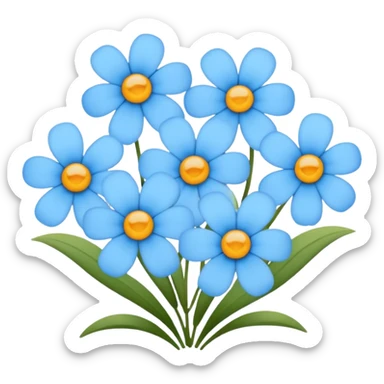 light blue small flowers cute  sticker
