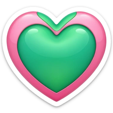 Verde e rosa cuore sticker