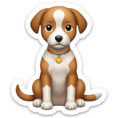 brown and white dog sitting with paws crossed sticker