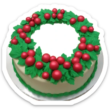 Christmas wreath cake sticker