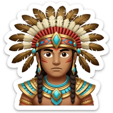 Toltec warrior with headdress sticker