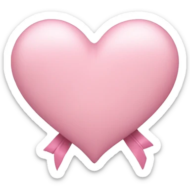 Light pink heart with bow  sticker
