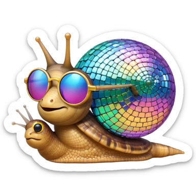 Snail with discoball shell and sunglasses sticker