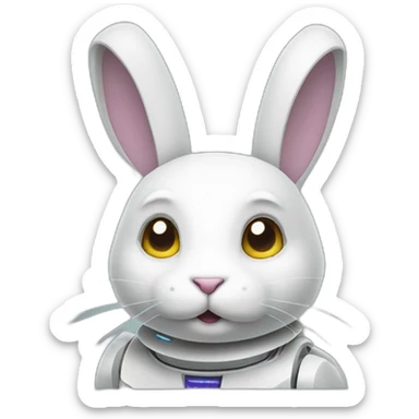 white rabbit robot sticker