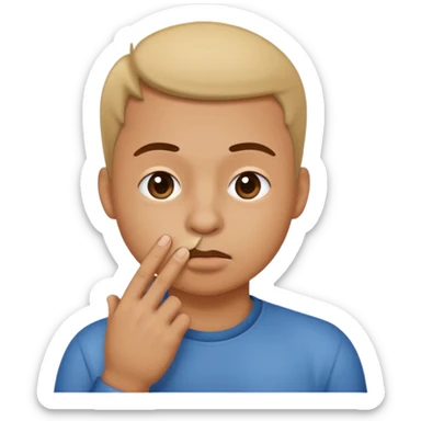 Create an emoji that is picking his nose make it a circle emoji  sticker