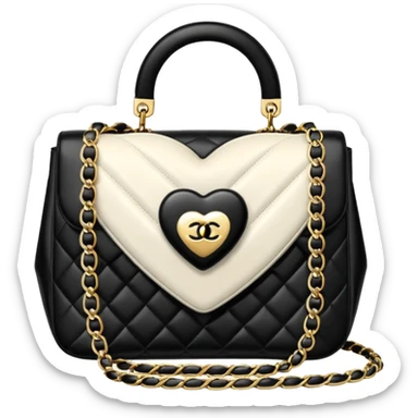 chanel heart white color bag sticker