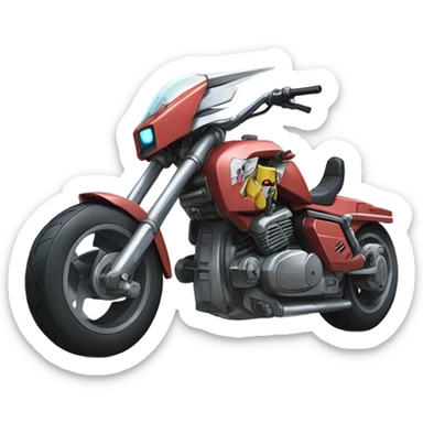 Gundam riding rigid panhead chopper sticker