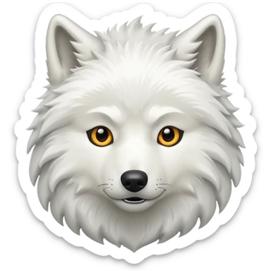 White wolf emoji sticker