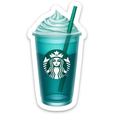 Teal-blue colored Starbucks refresher sticker
