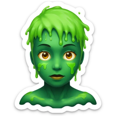 bust with slimey radioactive face sticker